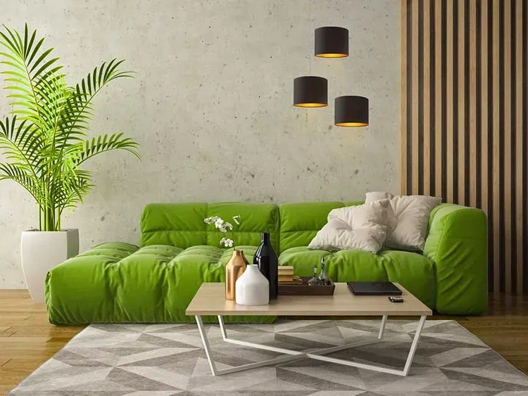 Lampa wisząca z trzema zwisami na stalowym stelażu - C4-G39