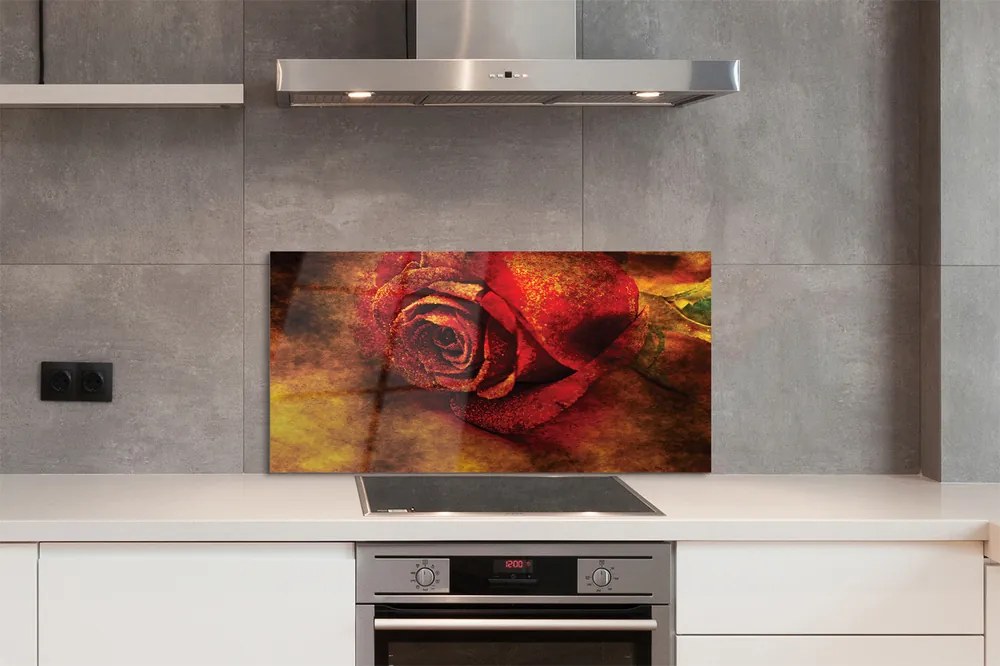 Panel szklany do Kuchni Malarski Obraz Róży
