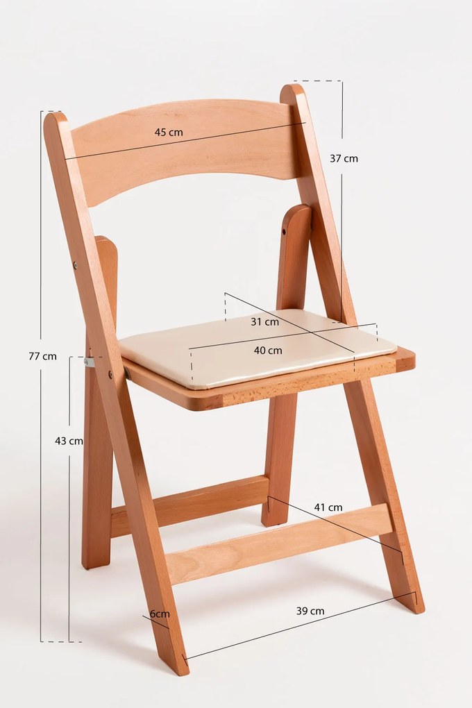 Zestaw 4 skadanych krzese Wala z drewna