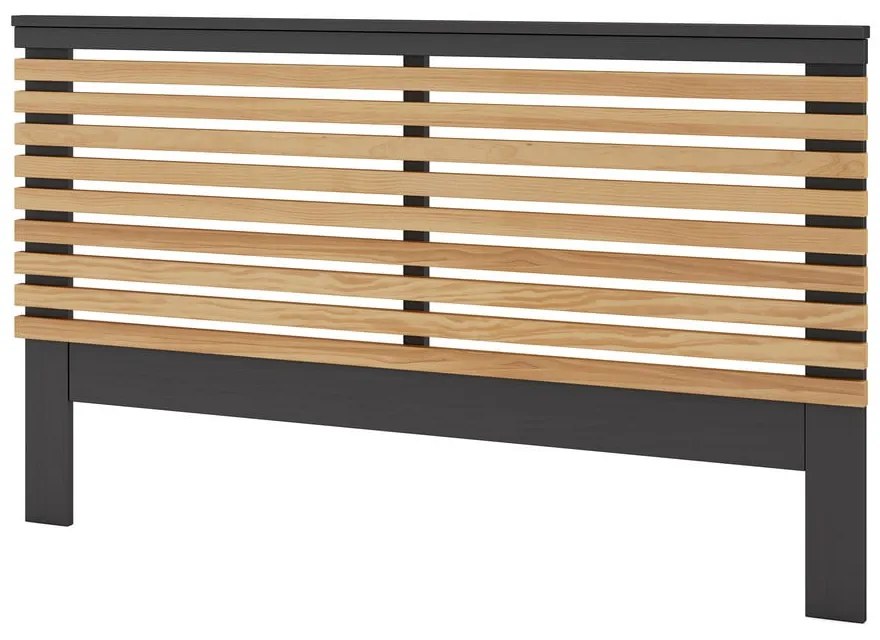 Czarny zagłówek z drewna sosnowego 146x100 cm Lavis – Marckeric