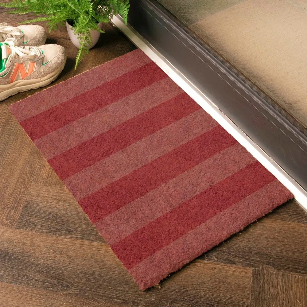 Wycieraczka z włókna kokosowego 40x60 cm Pink Stripe – Artsy Doormats