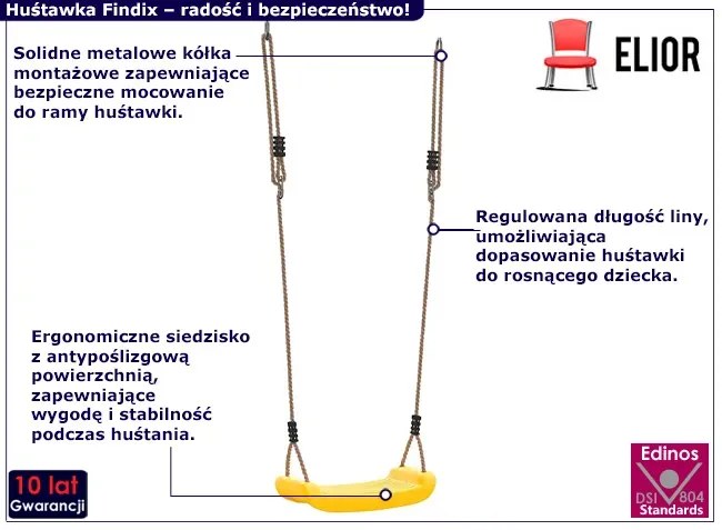 Żółta huśtawka ogrodowa G9-P87