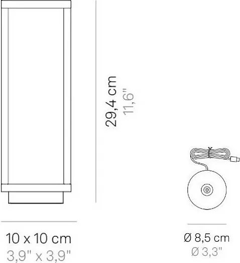 Ciemnoszara lampa domowa LED zasilana bateriami 2,2 W, IP54, szafran