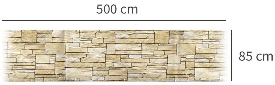 Osłona balkonowa z motywem kamienia dekoracyjnego - 500 x 85 cm