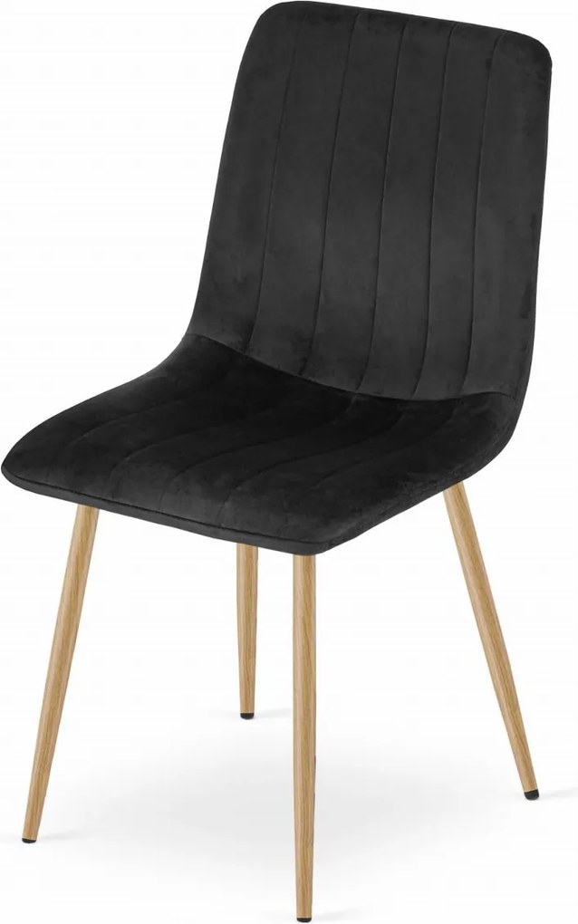 Czarne aksamitowe krzesło LAVA