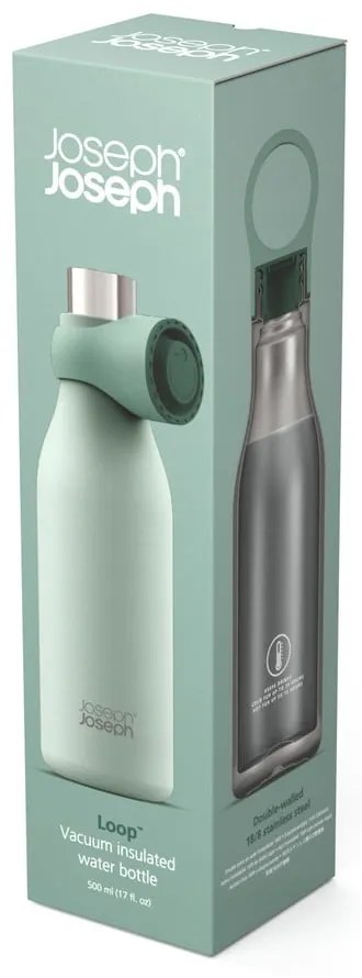 Miętowa podróżna butelka ze stali nierdzewnej 500 ml Loop – Joseph Joseph