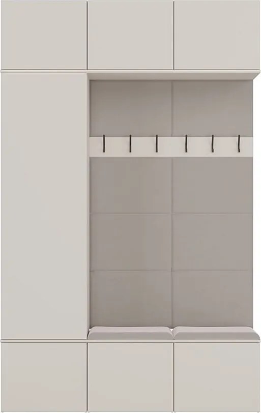 Garderoba HAGA III | 150x35x238 cm | Kaszmir |  Szafa + Wieszakami + Szafki