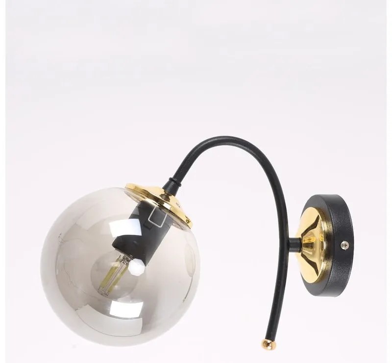 Czarno-szary kinkiet ø 15 cm Yoyo – Squid Lighting
