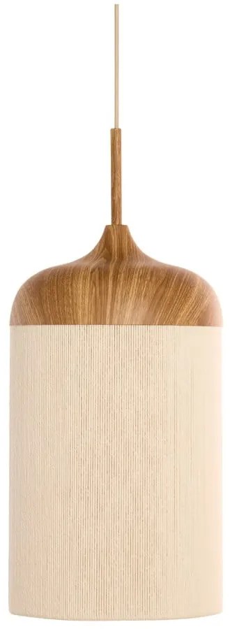 Lampa wisząca w naturalnym kolorze z tekstylnym kloszem ø 22 cm Dania – Light &amp; Living