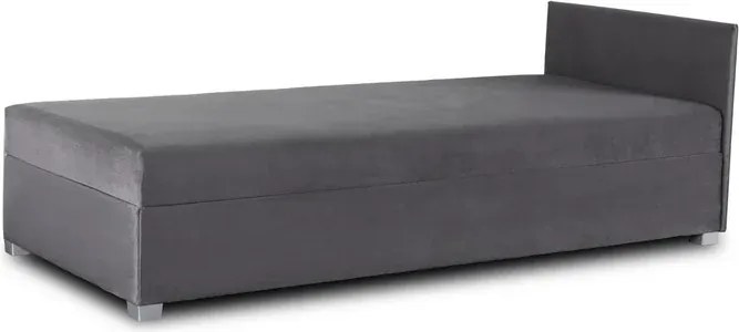 Łóżko Tapczan Młodzieżowe KARO 2 90x200 cm Pojedyncze Szare Welurowe