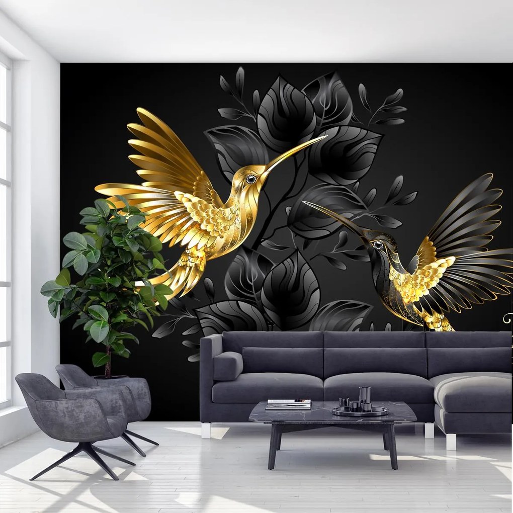 Fototapeta - Złote Kolibry (196x136 cm)