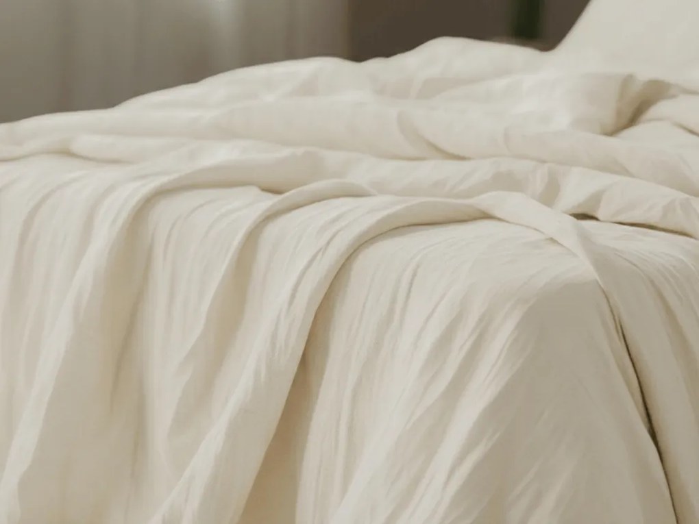 PrzytulneMieszkanie.pl PrzytulneMieszkanie.pl Pościel muślinowa PURELY kremowa Rozmiar pościeli: 80 x 80 cm | 155 x 220 cm