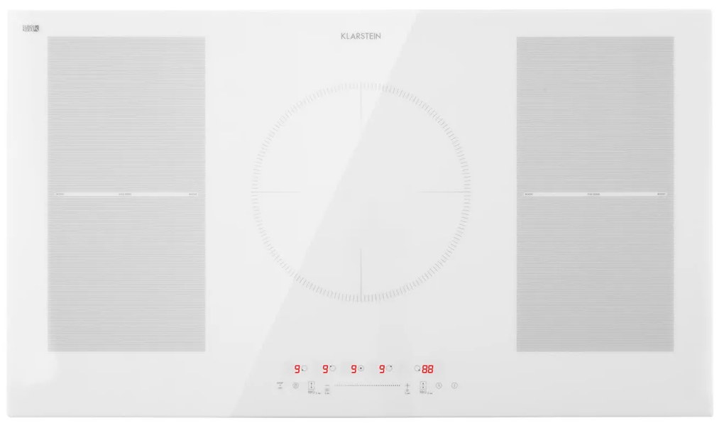 Klarstein Delicatessa 90cm Płyta Indukcyjna 2StrefyFlex 5 Stref Gotowania Biały
