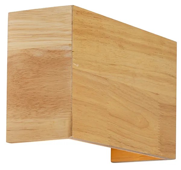 Rustykalna lampa ścienna z drewna dębowego - Otan