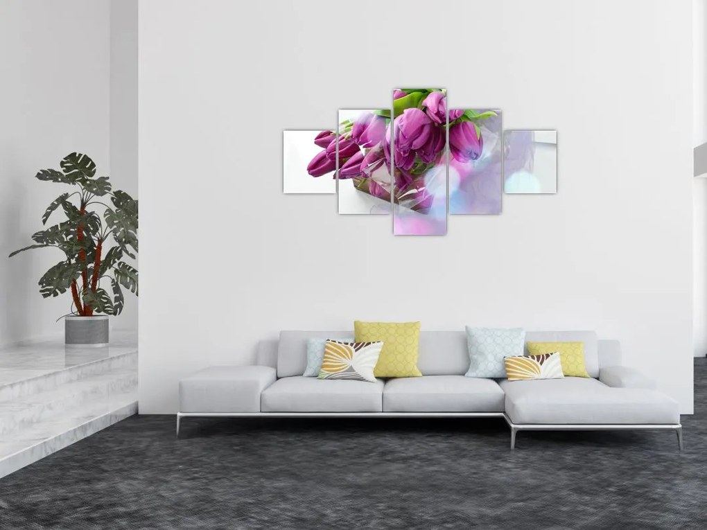 Obraz - bukiet tulipanów (125x70 cm)
