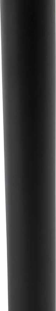 Nowoczesna lampa stołowa czarna z abażurem boucle jasnoszary 35 cm - Simplo