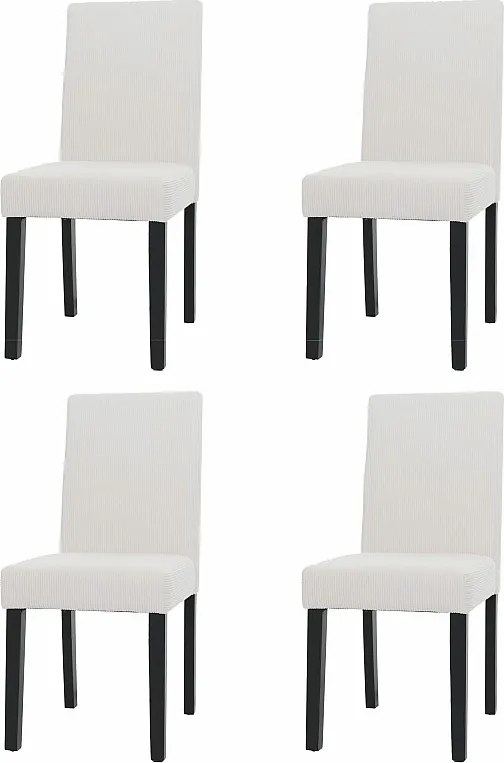 Krzesło do jadalni Littau Cord (zestaw 4 sztuk),  kremowy, ciemne nogi