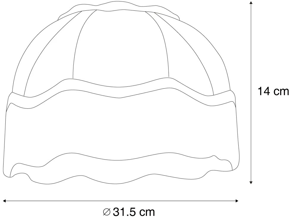 Abażur z tkaniny brązowy z białym wnętrzem 31,5/15/14 - Heritage