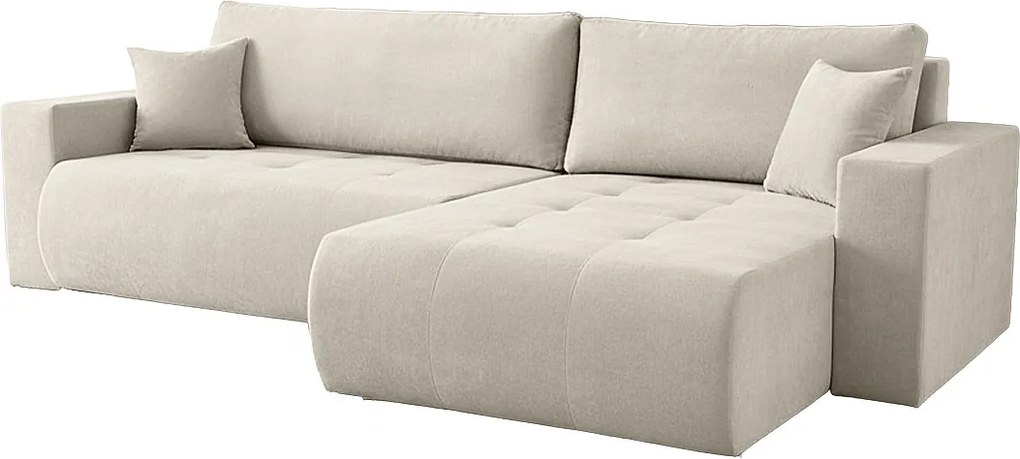 Uniwersalny narożnik do salonu Kora - tkanina Wind, kremowy