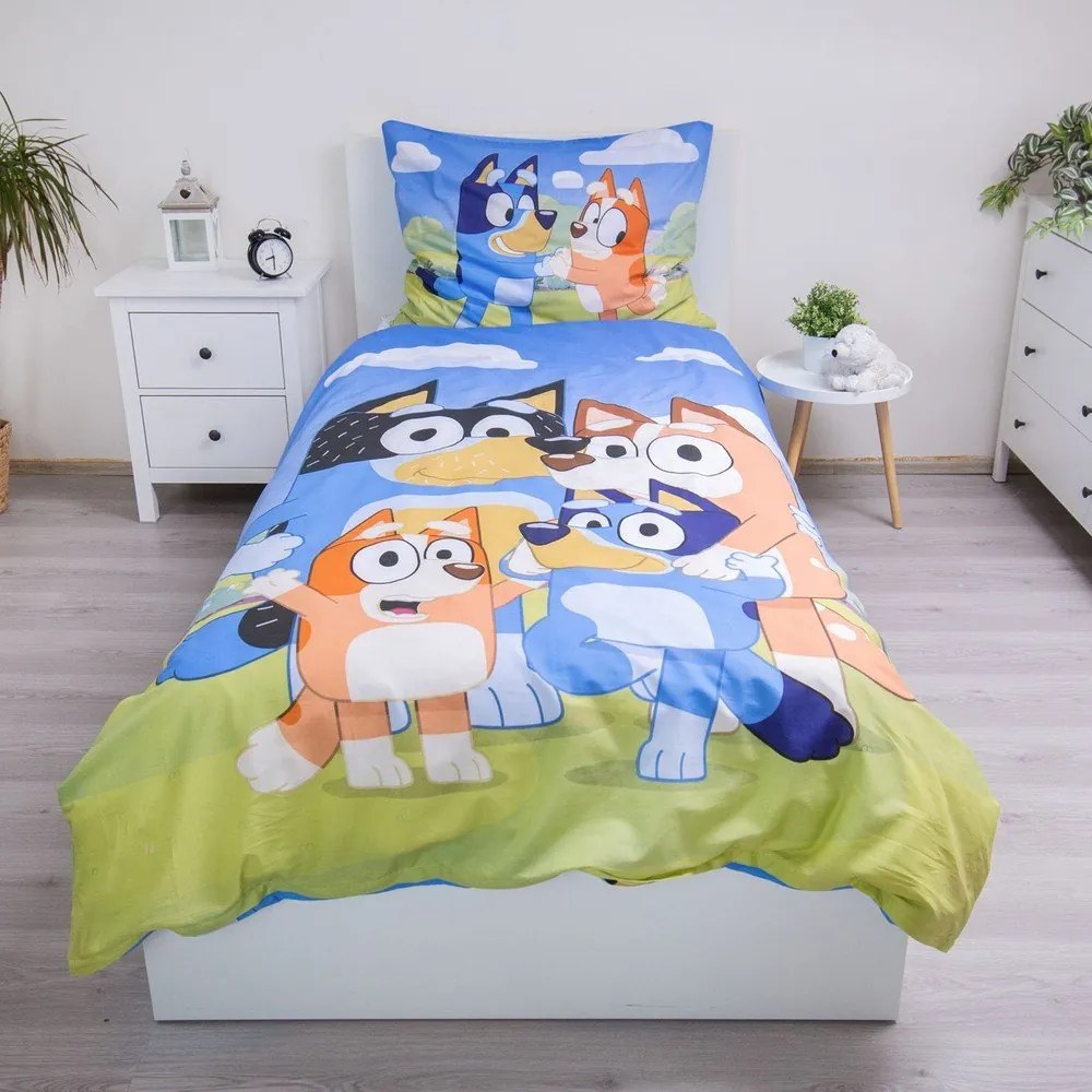 Bawełniana pościel dziecięca jednoosobowa 140x200 cm Bluey – Jerry Fabrics