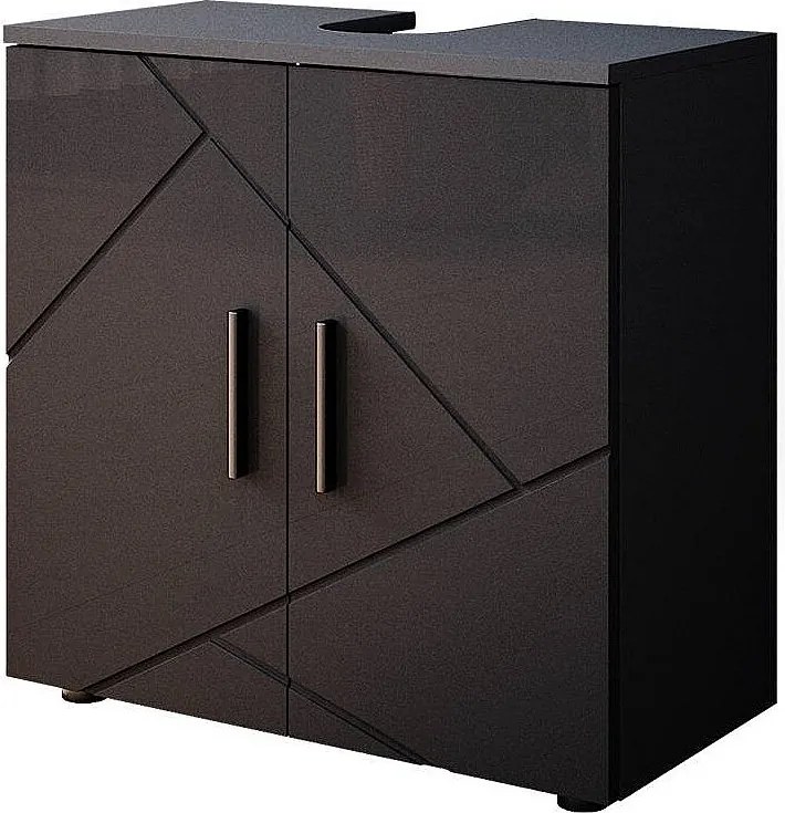 Szafka pod umywalkę antracyt wysoki połysk 60x30x59 irma