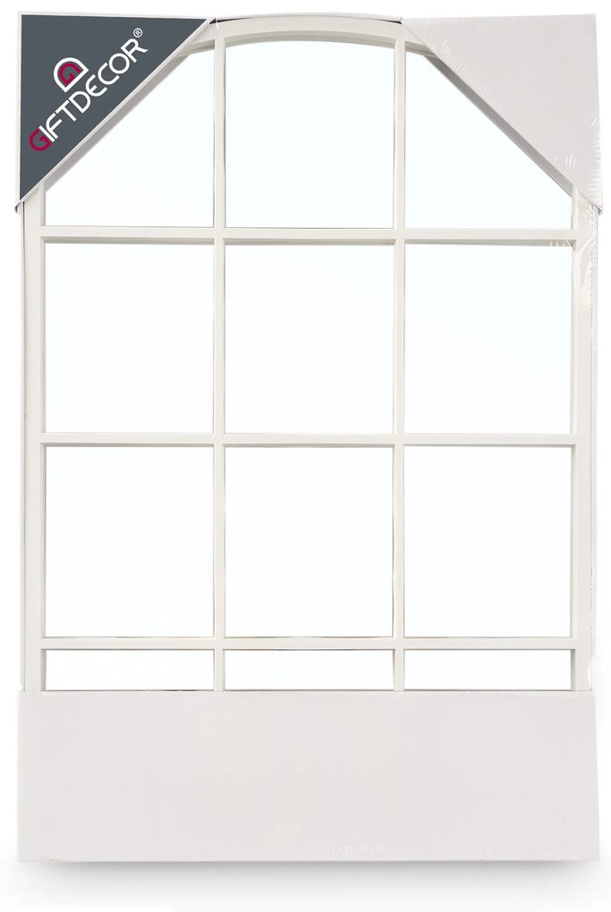 Lustro w okiennej ramie z łukiem, 76 × 52 cm