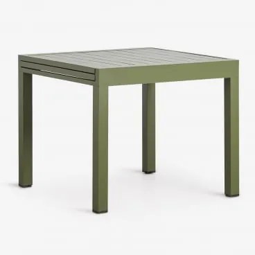 Rozkładany Stół Ogrodowy 90-180x90 Cm Z Aluminium Starmi Intensywny Verde Olive - Sklum