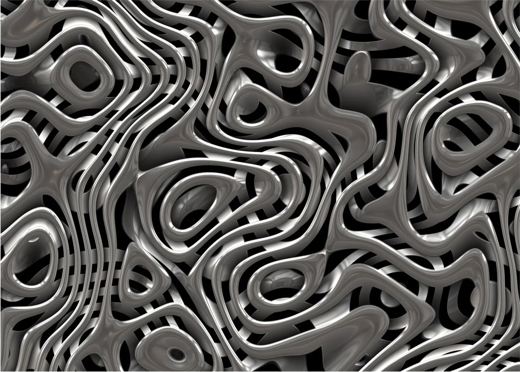 Obraz na szkle - Metaliczna abstrakcja (70x50 cm)
