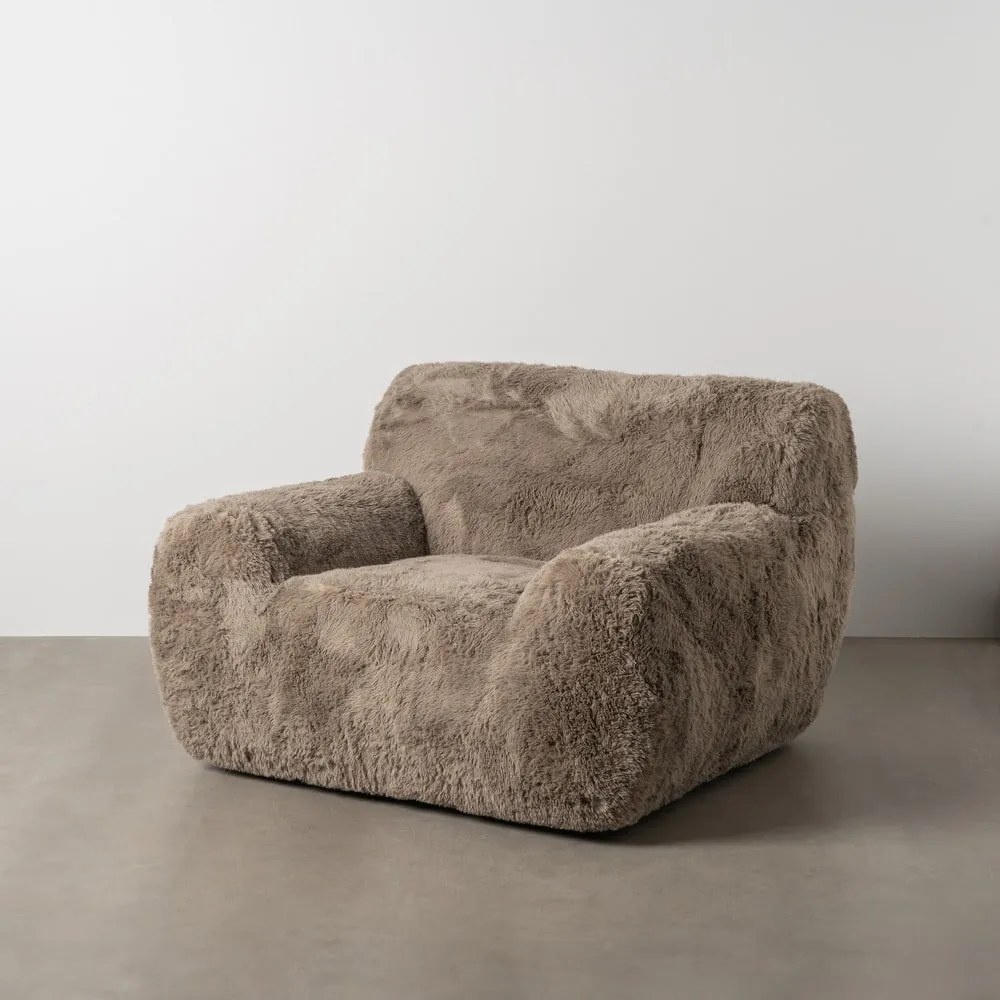 Brązowy fotel Teddy – Ixia