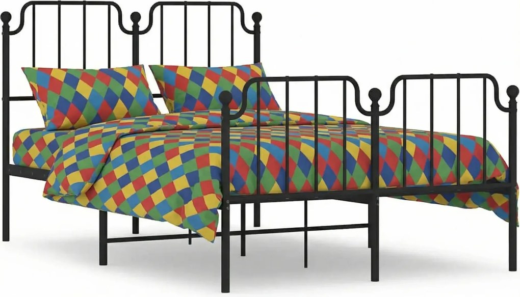 Czarne metalowe łóżko industrialne 120x200cm K3-D79