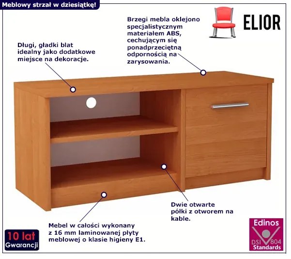 Klasyczna szafka pod telewizor olcha - Trifio