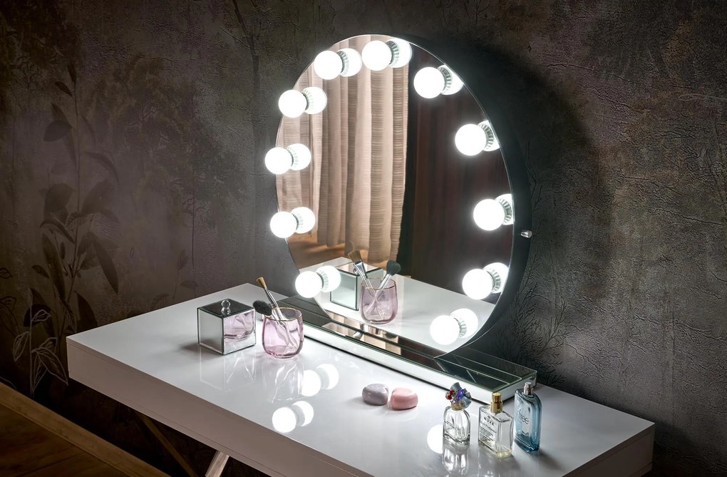 TORANO lustro stołowe z oświetleniem LED fi.70cm toaletka nowoczesne do sypialni