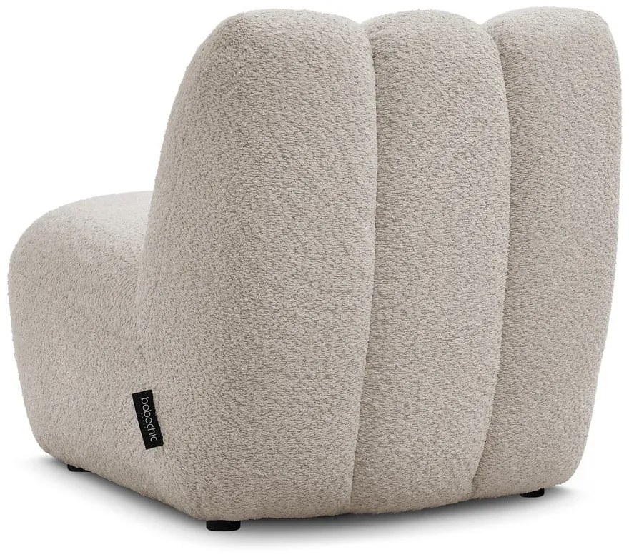 Beżowy fotel z materiału bouclé Janissaire – Bobochic Paris