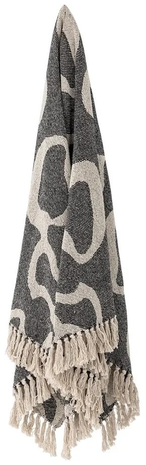 Czarno-beżowy koc z bawełny z recyklingu 130x160 cm Salobre – Bloomingville