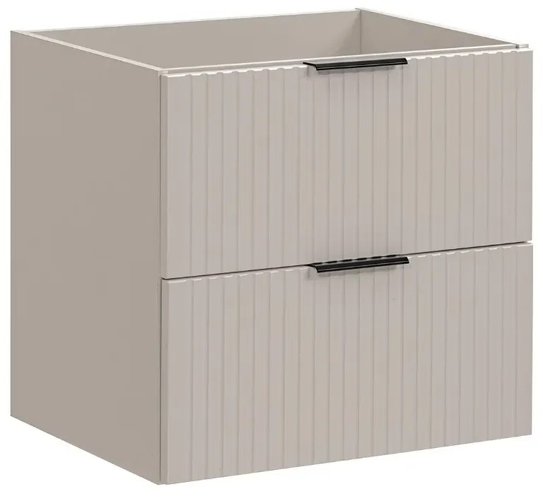 Szafka pod umywalkę nablatową ADEL CASHMERE 60cmx2 kaszmirowa - zestaw 140 cm z regałem i blatem COMAD