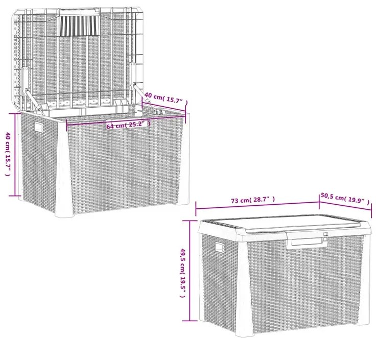Antracytowa skrzynia ogrodowa T5-M50