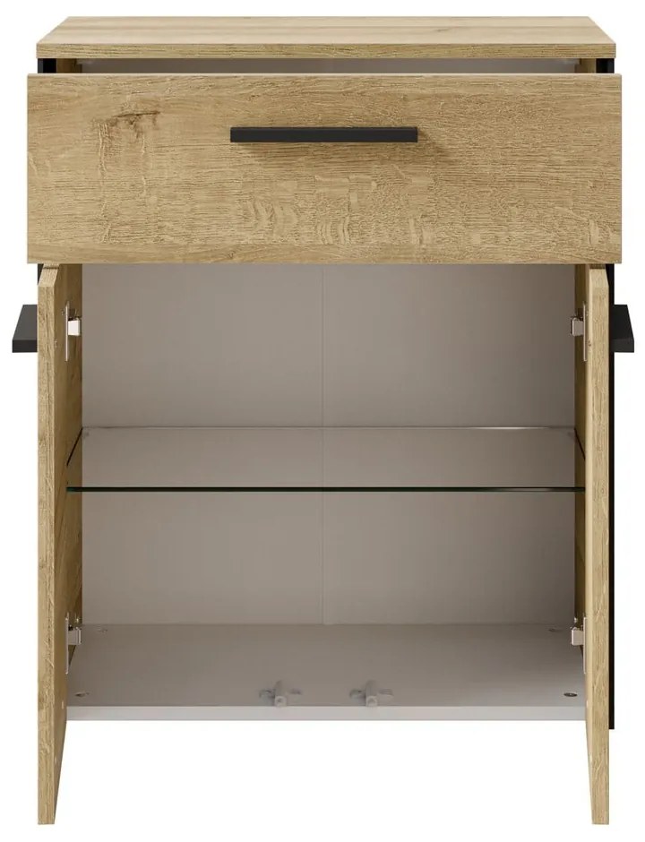 Niska/wisząca szafka łazienkowa w dekorze dębu w naturalnym kolorze 72x60 cm Quickset 395 – Pelipal