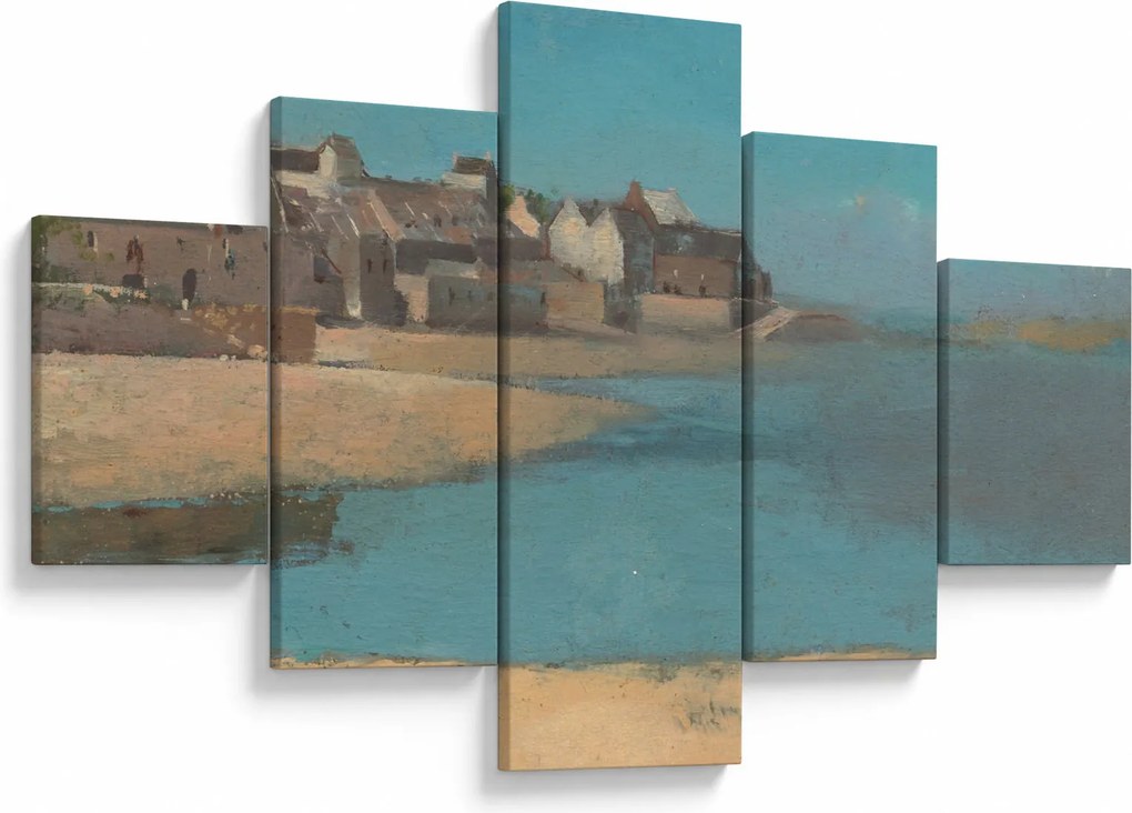 Obraz - Odilon Redon, Village by the Sea in Brittany, reprodukcje (125x70 cm)