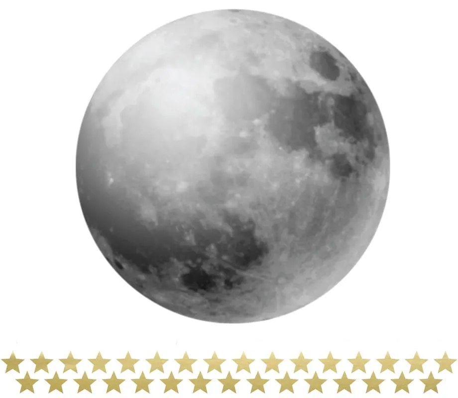 Naklejka ścienna z miarką wysokości Dekornik Full Moon
