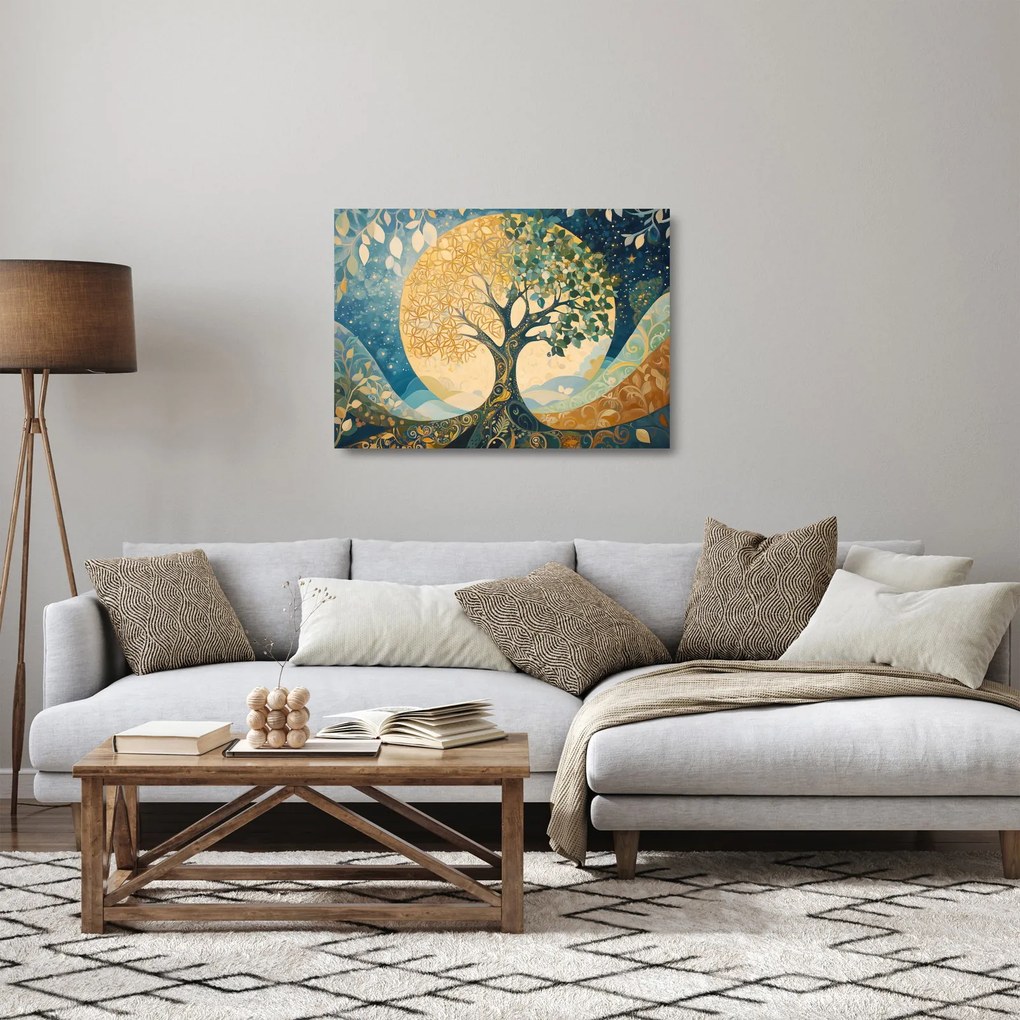 Obraz na szkle – Drzewo życia w księżycu (70x50 cm)