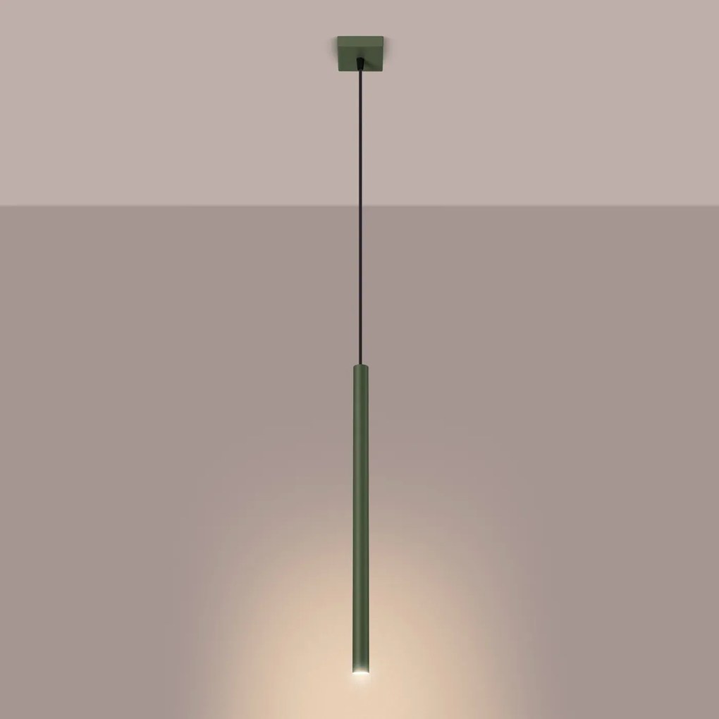 Lampa wisząca PASTELO 1 zielona oliwka SOLLUX LIGHTING