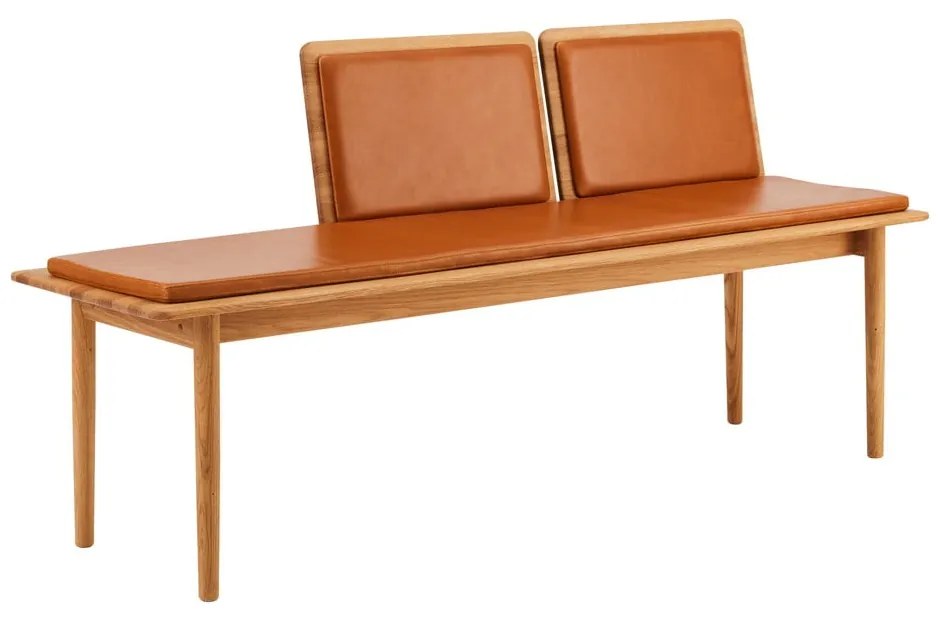 Koniakowo-naturalna skórzana ławka Elba – Hammel Furniture