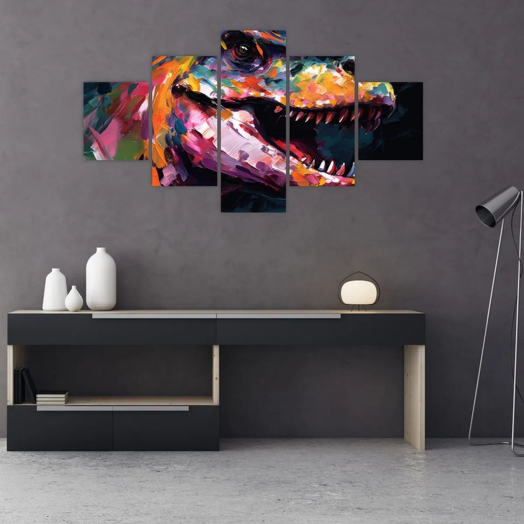 Obraz - Dinozaur, malarstwo (125x70 cm)