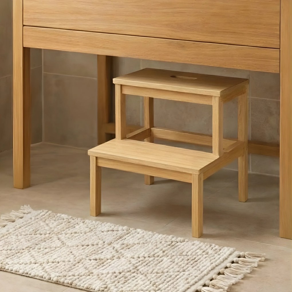 Bambusowy taboret ze schodkiem KROK, wys. 46 cm