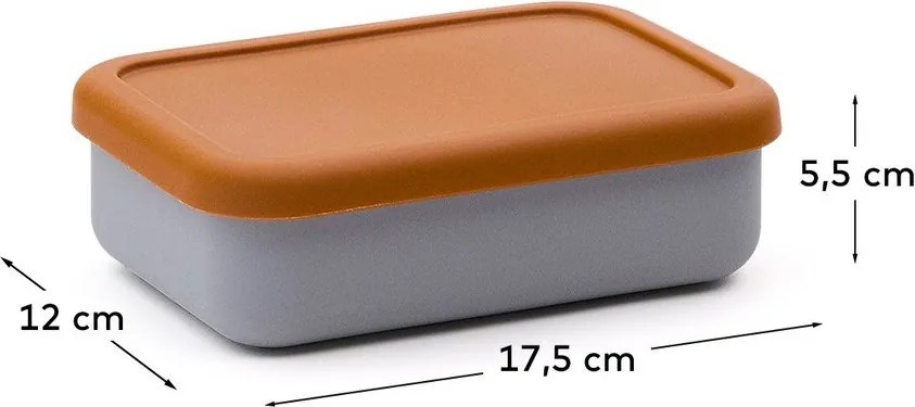 Niebiesko-pomarańczowy silikonowy pojemnik śniadaniowy dla dzieci Lili – Kave Home