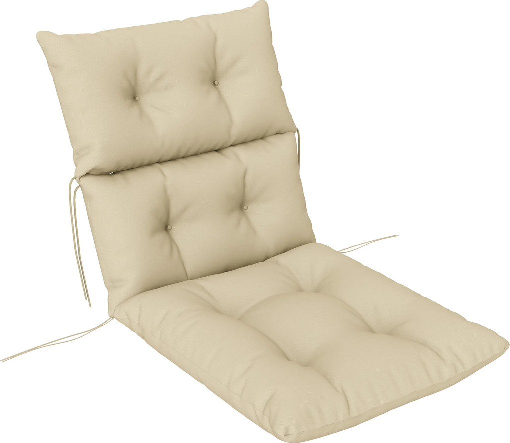 Outsunny Poduszka na Siedzisko, Gruba Poduszka Polstrowana do Mebli, z Oparciem, na Krzesło Huśtawkowe, Do Użycia Wewnątrz i na Zewnątrz, Beżowa