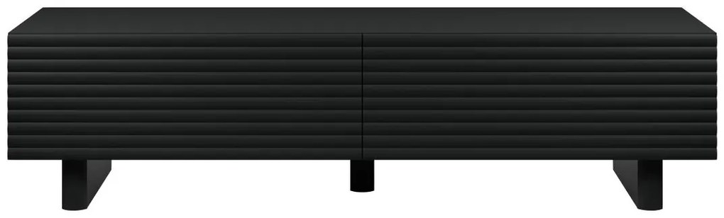 Szafka RTV 2-drzwiowa z MDF - 180 cm - Czarny - LUDIMA