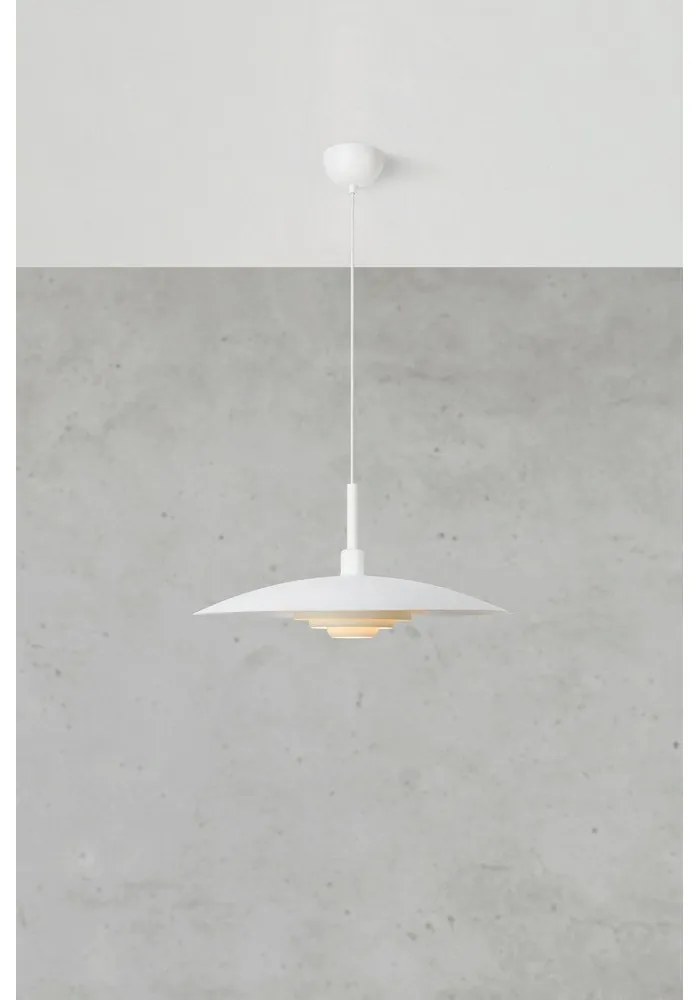Biała lampa wisząca z metalowym kloszem ø 57 cm Piny – Markslöjd