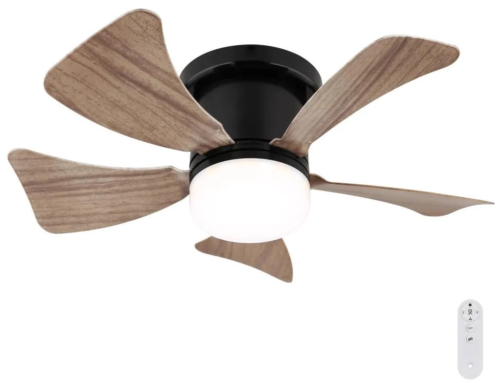 Globo 03609H - ściemnialny wentylator sufitowy LED HINES LED/10W/230V + pilot brązowy