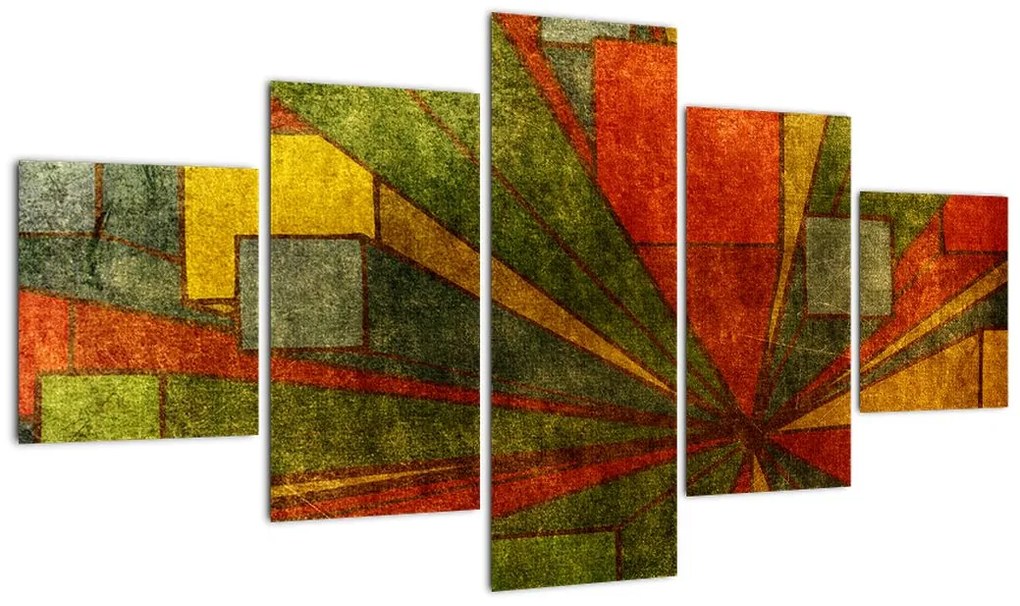Obraz abstrakcji geometrycznej (125x70 cm)